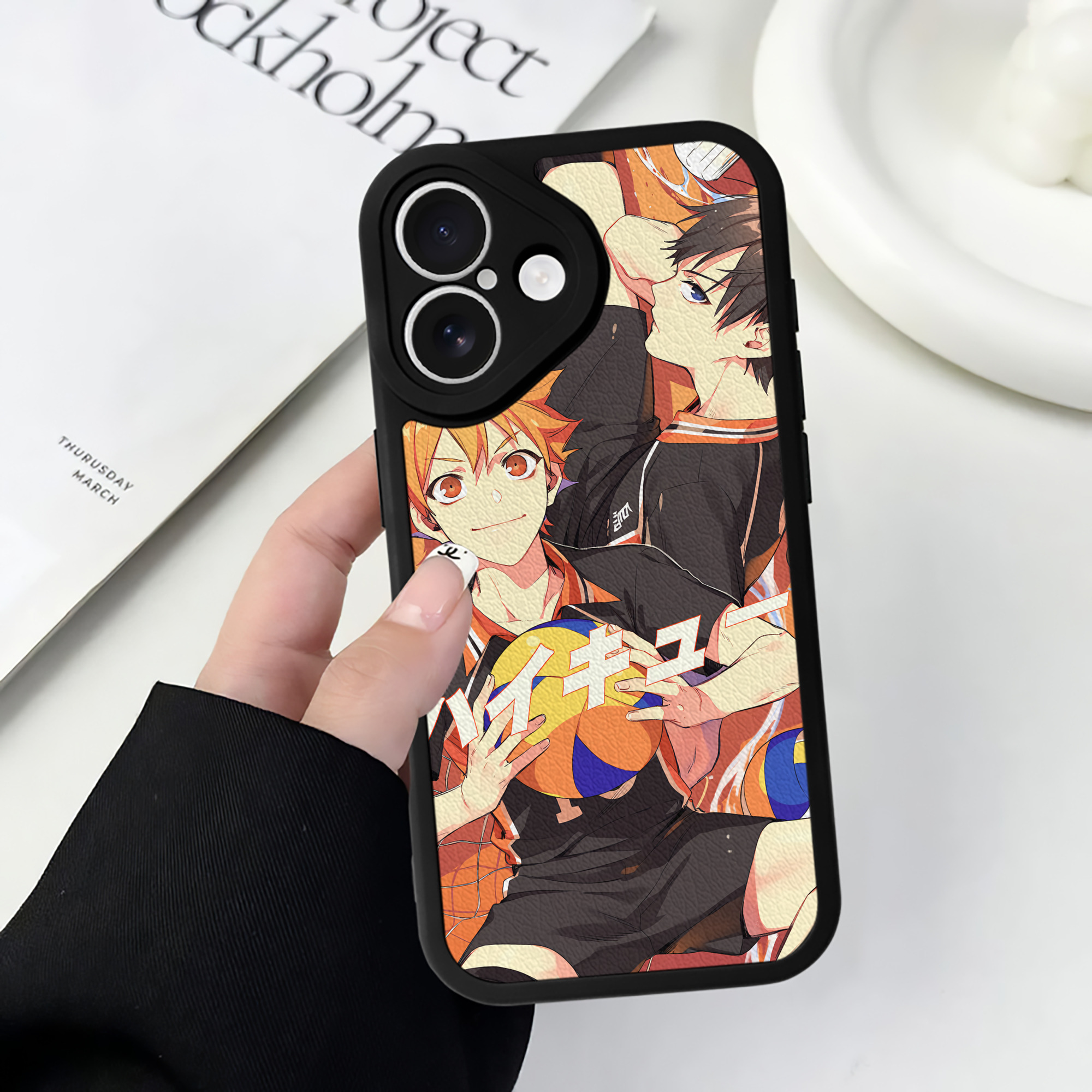 （画像用） ハイキュー!! Haikyu!! 【iPhone 16シリーズ対応】シリコンスマホケース（レザー調） 材質：シリコン